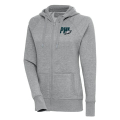 Philadelphia Eagles Antigua Women's Victory Full-Zip Hoodie Heather Gray - NFL