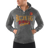 Tampa Bay Buccaneers Starter Domestic Post Season Vintage Logo Full-Zip Hoodie Charcoal - NFL