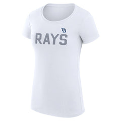 Tampa Bay Rays G-III 4Her by Carl Banks Women's Super-Slim Fit Lightweight Dot Print T-Shirt Clearance