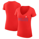 Philadelphia Phillies G-III 4Her by Carl Banks Women's Super-Slim Fit Lightweight Dot Print V-Neck T-Shirt Online