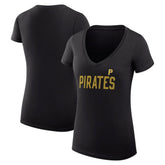 Pittsburgh Pirates G-III 4Her by Carl Banks Women's Super-Slim Fit Lightweight Dot Print V-Neck T-Shirt for sale