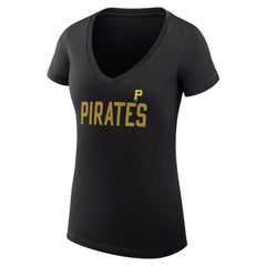 Pittsburgh Pirates G-III 4Her by Carl Banks Women's Super-Slim Fit Lightweight Dot Print V-Neck T-Shirt for sale