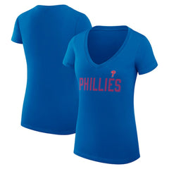 Philadelphia Phillies G-III 4Her by Carl Banks Women's Super-Slim Fit Lightweight Dot Print V-Neck T-Shirt Online
