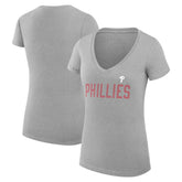 Philadelphia Phillies G-III 4Her by Carl Banks Women's Super-Slim Fit Lightweight Dot Print V-Neck T-Shirt Lifestyle