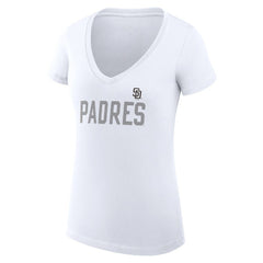 San Diego Padres G-III 4Her by Carl Banks Women's Super-Slim Fit Lightweight Dot Print V-Neck T-Shirt Sale