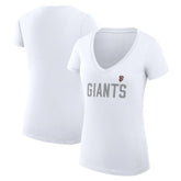 San Francisco Giants G-III 4Her by Carl Banks Women's Super-Slim Fit Lightweight Dot Print V-Neck T-Shirt Lifestyle