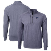 Atlanta Falcons Cutter & Buck Big & Tall Adapt Eco Knit Quarter-Zip Pullover Top Heather Navy - NFL