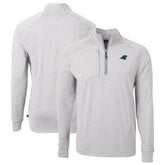 Carolina Panthers Cutter & Buck Big & Tall Adapt Eco Knit Quarter-Zip Pullover Top Heather Gray - NFL