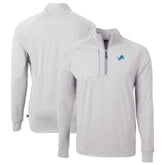 Detroit Lions Cutter & Buck Big & Tall Adapt Eco Knit Quarter-Zip Pullover Top Heather Gray - NFL