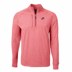 Detroit Lions Cutter & Buck Big & Tall Adapt Eco Knit Quarter-Zip Pullover Top Heather Red - NFL
