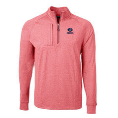 Green Bay Packers Cutter & Buck Big & Tall Adapt Eco Knit Quarter-Zip Pullover Top Heather Red - NFL
