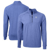 Indianapolis Colts Cutter & Buck Big & Tall Adapt Eco Knit Quarter-Zip Pullover Top Heather Royal - NFL