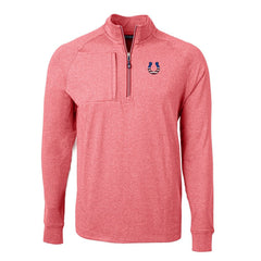 Indianapolis Colts Cutter & Buck Big & Tall Adapt Eco Knit Quarter-Zip Pullover Top Heather Red - NFL