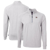 Kansas City Chiefs Cutter & Buck Big & Tall Adapt Eco Knit Quarter-Zip Pullover Top Heather Gray - NFL