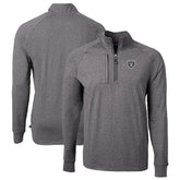 Las Vegas Raiders Cutter & Buck Big & Tall Adapt Eco Knit Quarter-Zip Pullover Top Heather Black - NFL