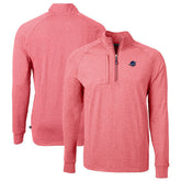 Miami Dolphins Cutter & Buck Big & Tall Adapt Eco Knit Quarter-Zip Pullover Top Heather Red - NFL