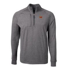 Washington Commanders Cutter & Buck Big & Tall Adapt Eco Knit Quarter-Zip Pullover Top Heather Black - NFL