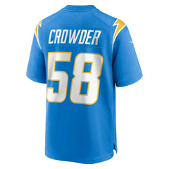 Tae Crowder Los Angeles Chargers Team Game Jersey Powder Blue - Nike