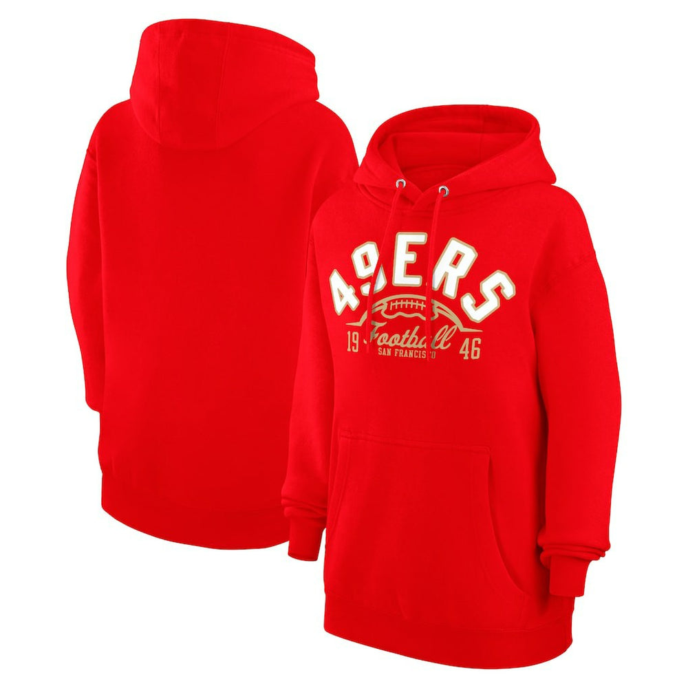San Francisco 49ers Starter Unisex Half Ball Team Fleece Pullover Hoodie Scarlet - NFL