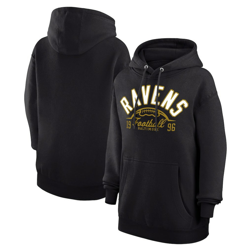 Baltimore Ravens Starter Unisex Half Ball Team Fleece Pullover Hoodie Black - NFL