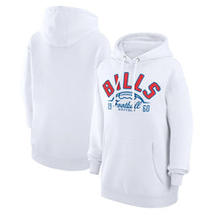 Buffalo Bills Starter Unisex Half Ball Team Fleece Pullover Hoodie White - NFL