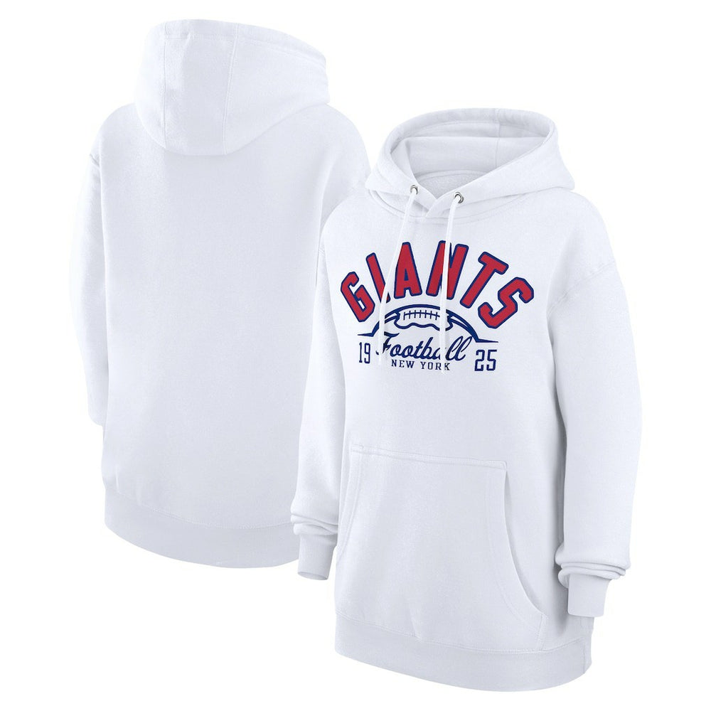 New York Giants Starter Unisex Half Ball Team Fleece Pullover Hoodie White - NFL