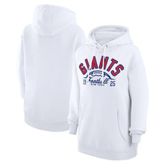 New York Giants Starter Unisex Half Ball Team Fleece Pullover Hoodie White - NFL