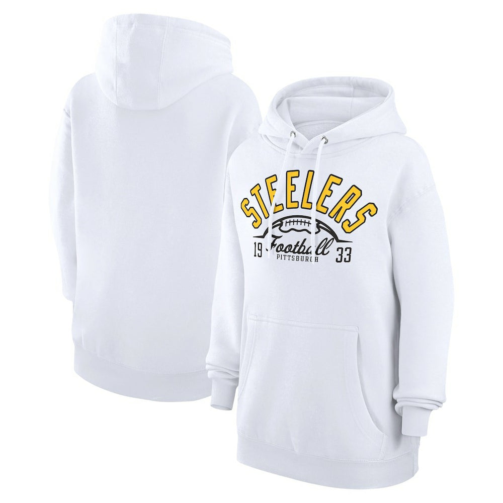 Pittsburgh Steelers Starter Unisex Half Ball Team Fleece Pullover Hoodie White - NFL