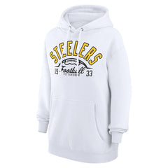 Pittsburgh Steelers Starter Unisex Half Ball Team Fleece Pullover Hoodie White - NFL