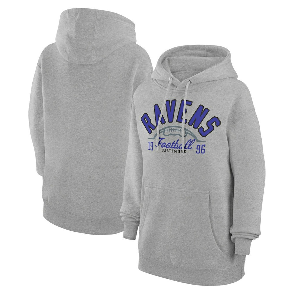 Baltimore Ravens Starter Unisex Half Ball Team Fleece Pullover Hoodie Heather Gray - NFL
