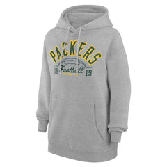 Green Bay Packers Starter Unisex Half Ball Team Fleece Pullover Hoodie Heather Gray - NFL