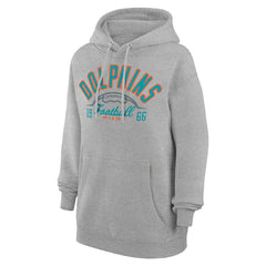 Miami Dolphins Starter Unisex Half Ball Team Fleece Pullover Hoodie Heather Gray - NFL