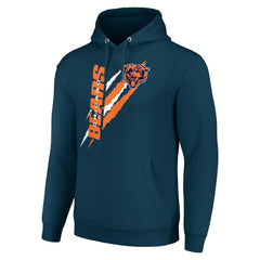 Chicago Bears Starter Unisex Color Scratch Fleece Pullover Hoodie Navy - NFL