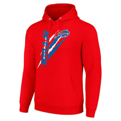 Buffalo Bills Starter Unisex Color Scratch Fleece Pullover Hoodie Red - NFL