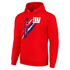 New York Giants Starter Unisex Color Scratch Fleece Pullover Hoodie Red - NFL
