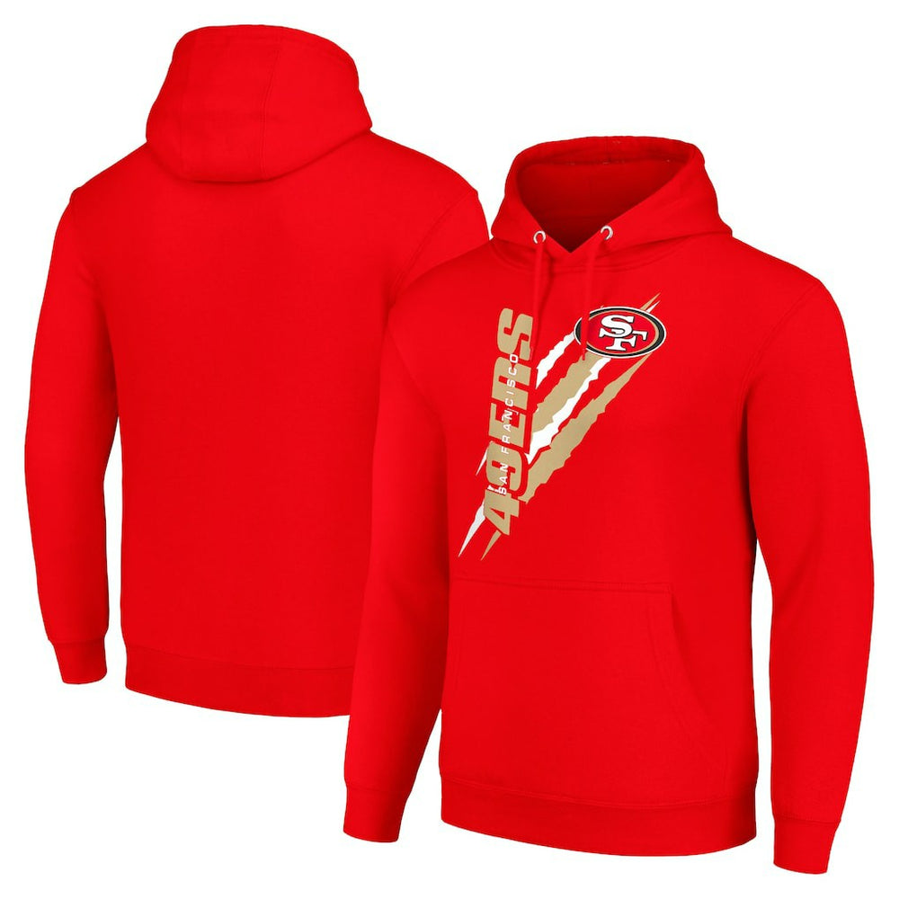 San Francisco 49ers Starter Unisex Color Scratch Fleece Pullover Hoodie Scarlet - NFL