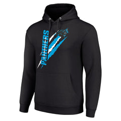 Carolina Panthers Starter Unisex Color Scratch Fleece Pullover Hoodie Black - NFL