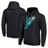 Miami Dolphins Starter Unisex Color Scratch Fleece Pullover Hoodie Black - NFL