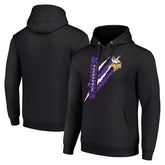 Minnesota Vikings Starter Unisex Color Scratch Fleece Pullover Hoodie Black - NFL