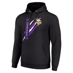 Minnesota Vikings Starter Unisex Color Scratch Fleece Pullover Hoodie Black - NFL