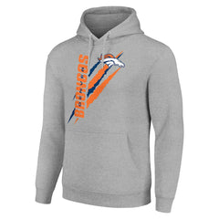 Denver Broncos Starter Unisex Color Scratch Fleece Pullover Hoodie Heather Gray - NFL