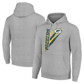 Green Bay Packers Starter Unisex Color Scratch Fleece Pullover Hoodie Heather Gray - NFL