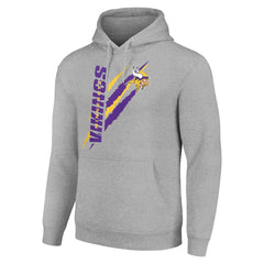 Minnesota Vikings Starter Unisex Color Scratch Fleece Pullover Hoodie Heather Gray - NFL