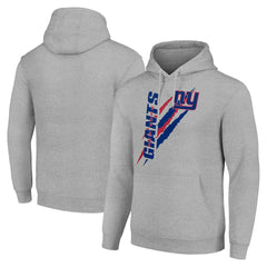 New York Giants Starter Unisex Color Scratch Fleece Pullover Hoodie Heather Gray - NFL
