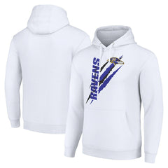 Baltimore Ravens Starter Unisex Color Scratch Fleece Pullover Hoodie White - NFL