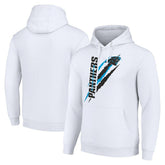 Carolina Panthers Starter Unisex Color Scratch Fleece Pullover Hoodie White - NFL
