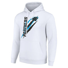 Carolina Panthers Starter Unisex Color Scratch Fleece Pullover Hoodie White - NFL