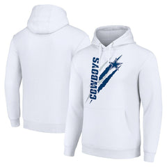 Dallas Cowboys Starter Unisex Color Scratch Fleece Pullover Hoodie White - NFL