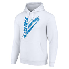 Detroit Lions Starter Unisex Color Scratch Fleece Pullover Hoodie White - NFL