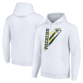 Green Bay Packers Starter Unisex Color Scratch Fleece Pullover Hoodie White - NFL